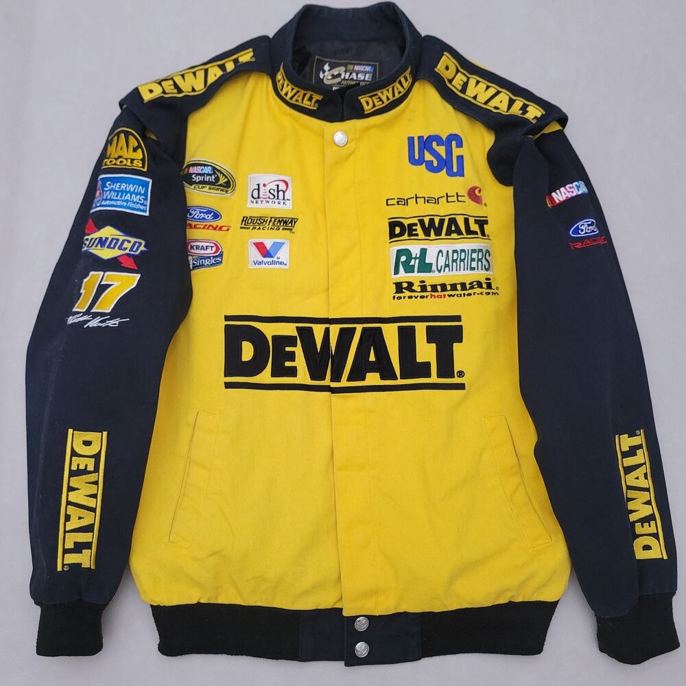 Matt Kenseth Dewalt Jacket Mens M Yellow Black NASCAR Racing Chase Authentics